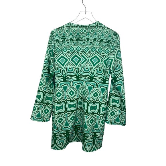 NWT MANGO Women Abstract Print Mini Dress, Green Combo Medium - Picture 4 of 8